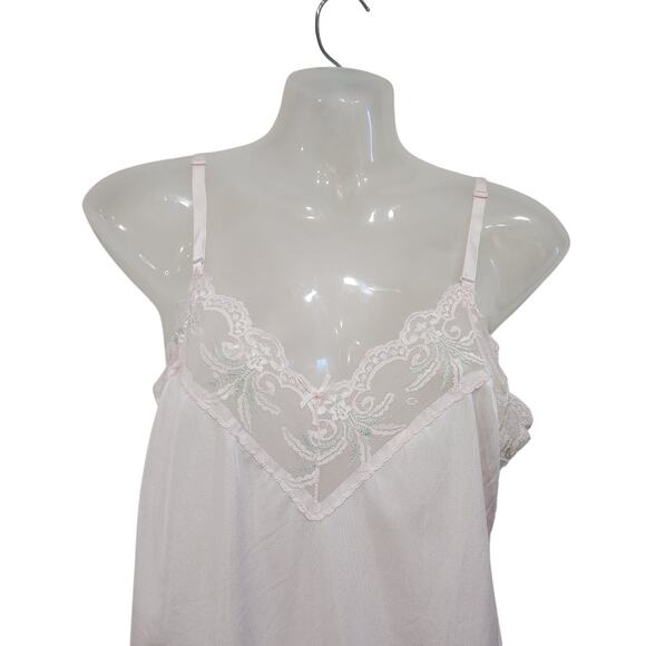 Vintage Ashley Taylor Adjustable Spaghetti Strap Lace Trim Slip Dress Medium - Picture 4 of 6